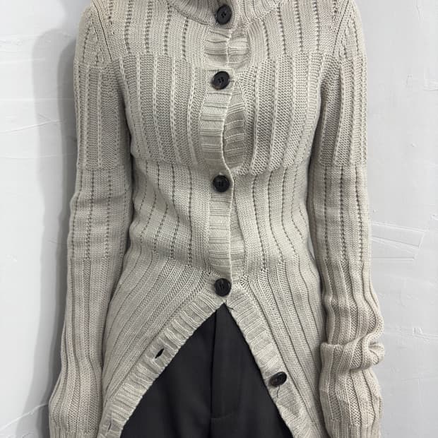 laf… knit button cardigan
