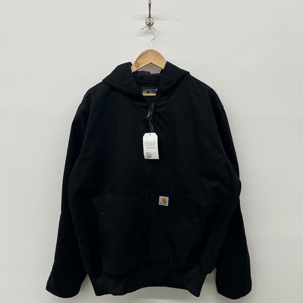 칼하트 블랙 후드 워크 자켓 남L