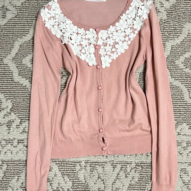 모리걸 딸기우유 레이스 가디건 히메카지 페어리