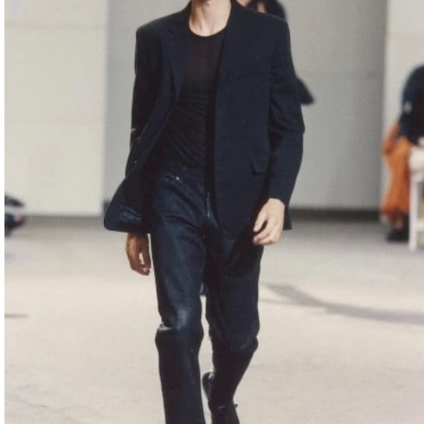 Helmut lang 1998 coated black denim