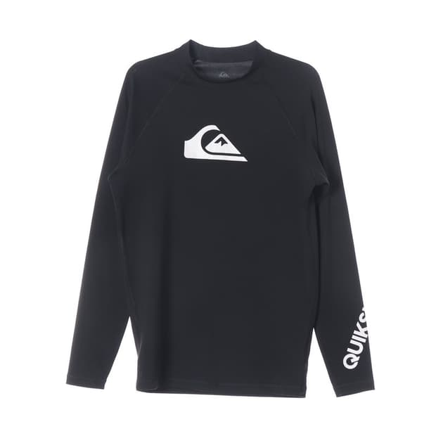 퀵실버 빅로고 블랙 긴팔 래쉬가드 M