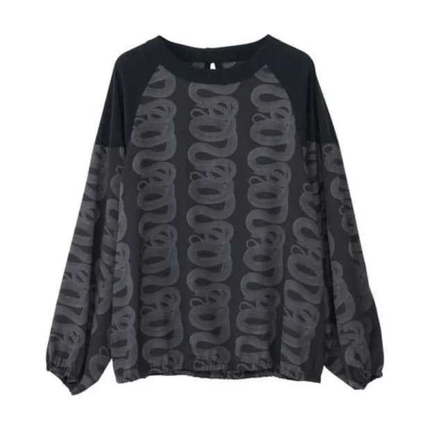 Hysteric glamour - 스네이크 루프 패턴 롱슬리브 탑