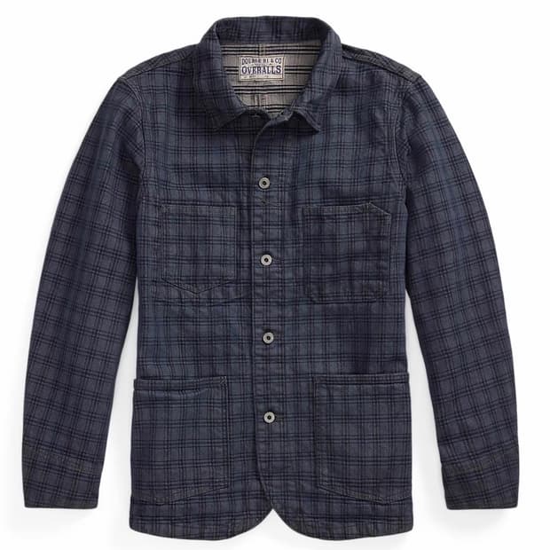 더블알엘 rrl 플래드 자카드 데님 자켓 L