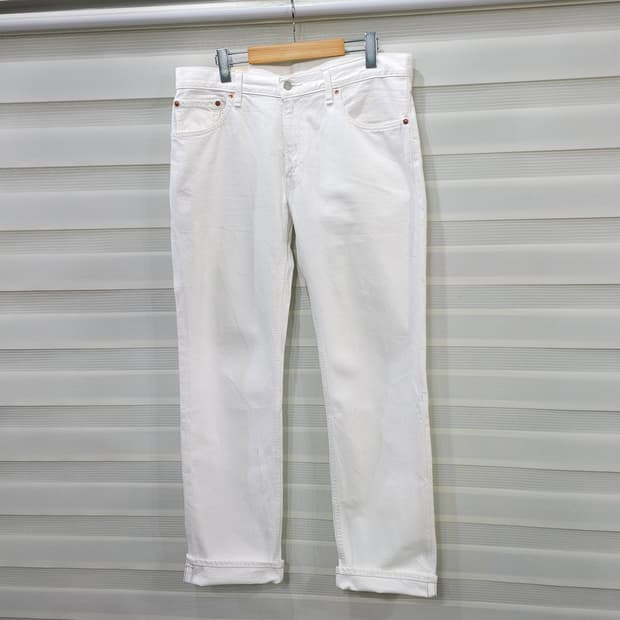 빈티지 리바이스 502 화이트 셀비지 데님팬츠- 34