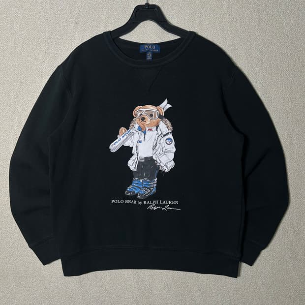 (S~M) 폴로 랄프로렌 폴로베어 블랙 맨투맨
