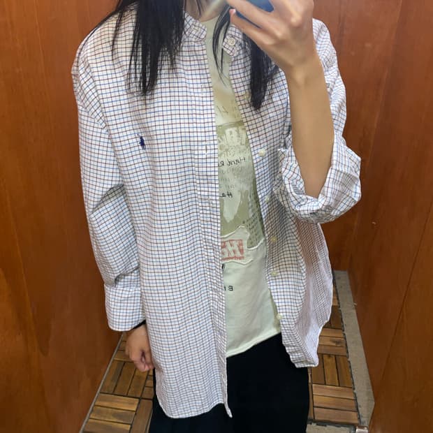 (L) POLO 폴로 랄프로렌 체크 셔츠 슬림핏