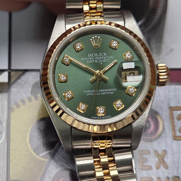롤렉스 데이저스트 69173 18k콤비 올리브그린 10P다이아 쥬빌리줄 