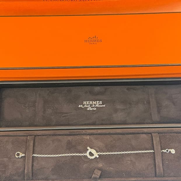정품 에르메스 피네스 화이트골드 다이아 팔찌
