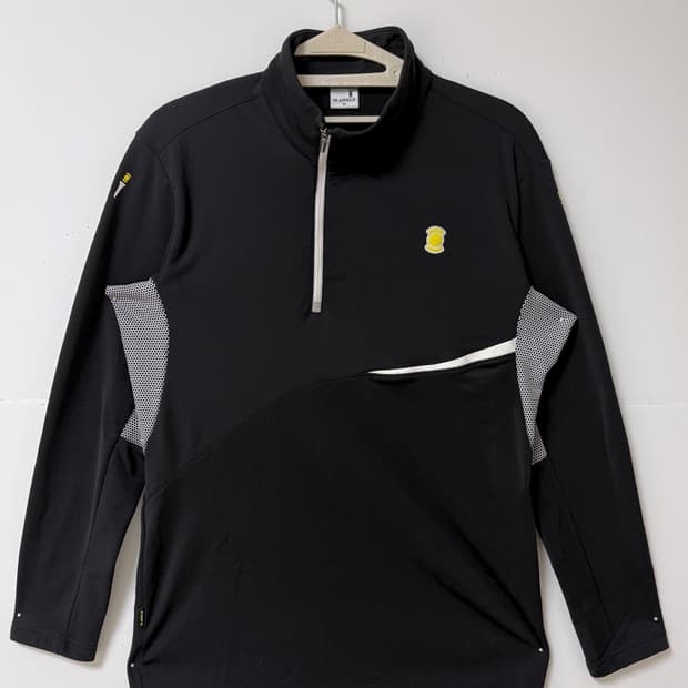 🖤 와이드앵글 W.ANGLE 골프 하프집업 티셔츠 블랙 95 🖤