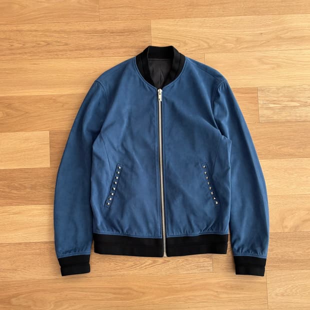 시스템 스터드 스웨이드 블루종 자켓 105
