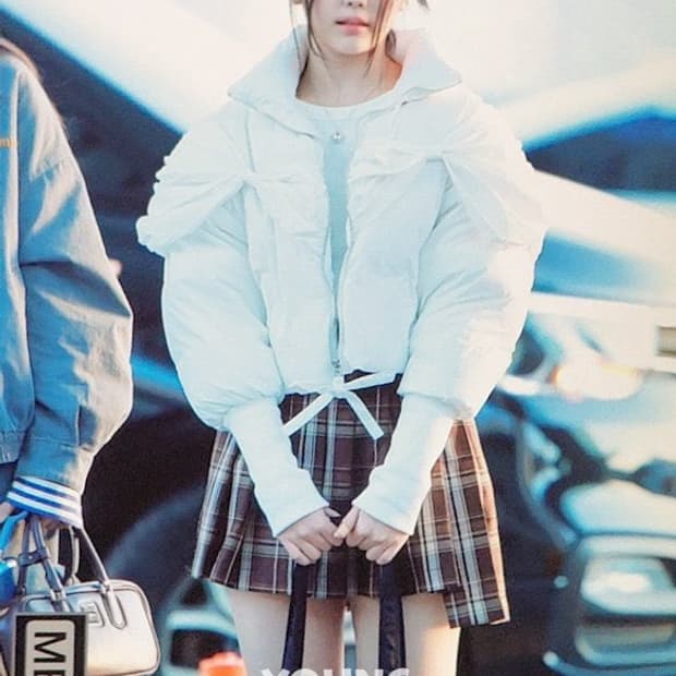 더티스 thetis 리본 푸퍼 아일릿 원희 착용