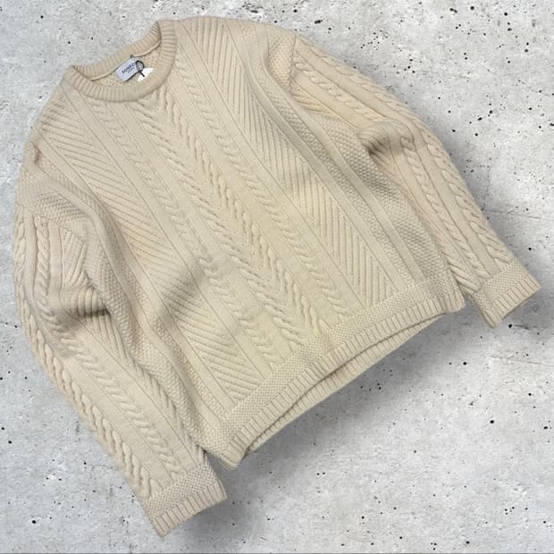 [95] 송지오 옴므 케이블 꽈배기 니트 아이보리 D234