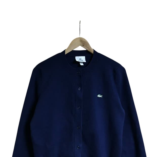라코스테 네이비 유니크로고 차이나카라 여성가디건