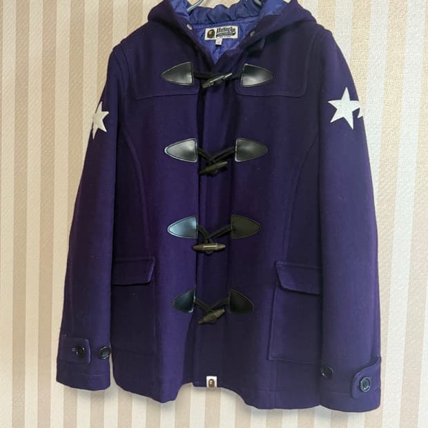 Bape 더플 코트 떡코 보라색