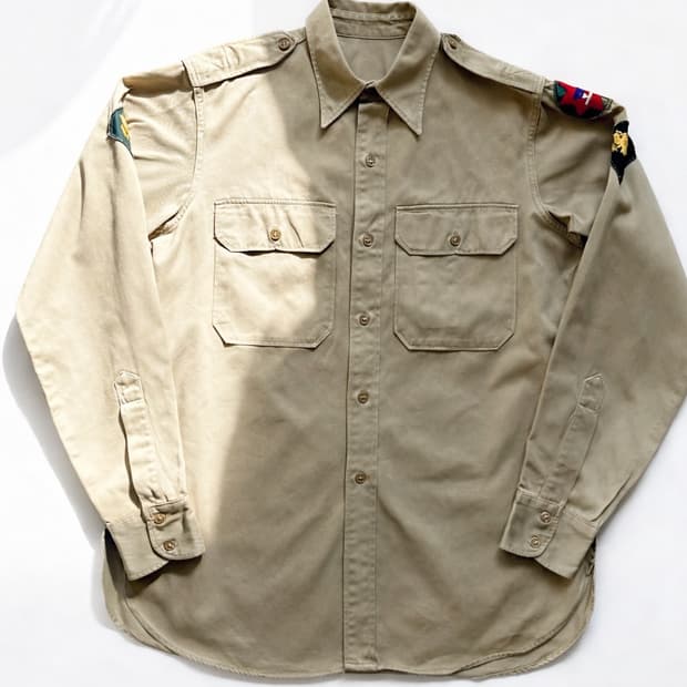 50s 미군 카키 오피서 셔츠 15.5(100~103)