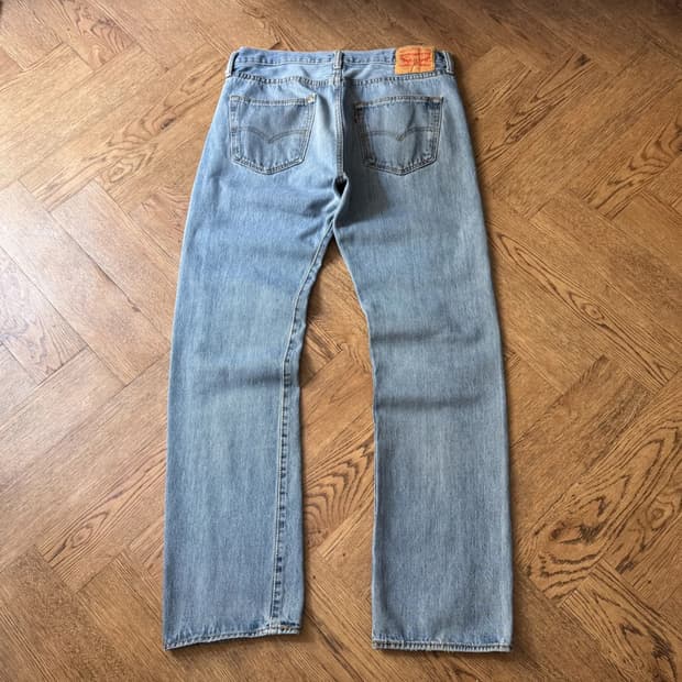[34]리바이스 501 라이트블루 워싱 스트레이트 데님 팬츠