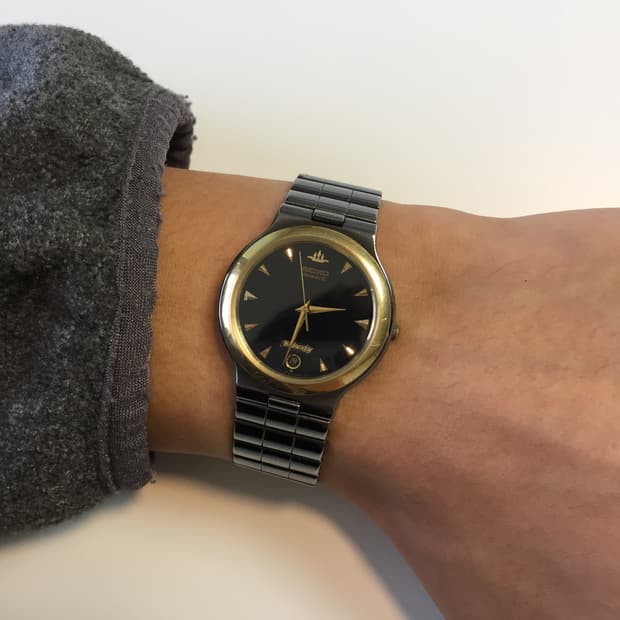 90s seiko black-gold combi quartz