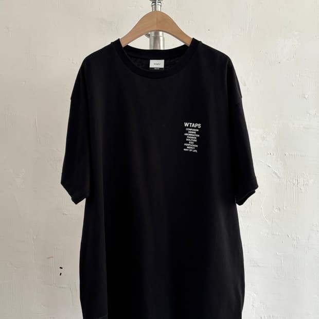 WTAPS 더블탭스 블랙 INGREDIENTS SPEC 티셔츠
