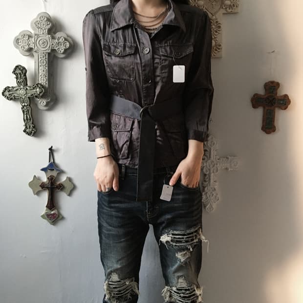 Max & co glossy belted jacket