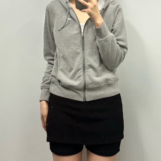 나이키 스우시 그레이 후드집업