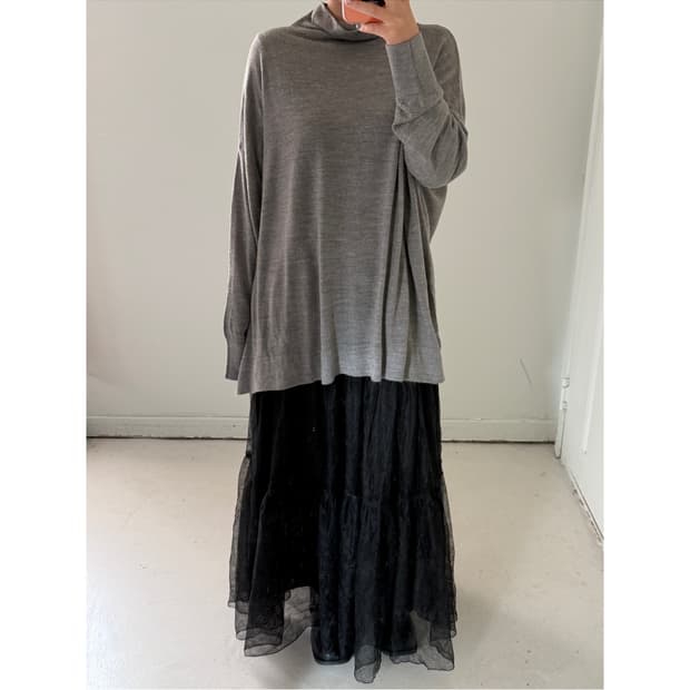 일본빈티지 그레이 니트 터틀넥 롱슬리브