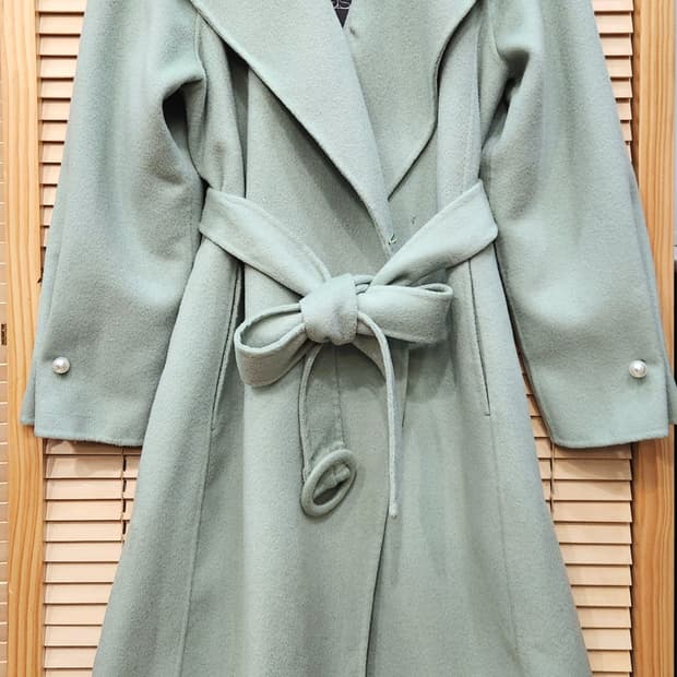 (에고이스트)진주소매 민트 핸드메이드 코트
