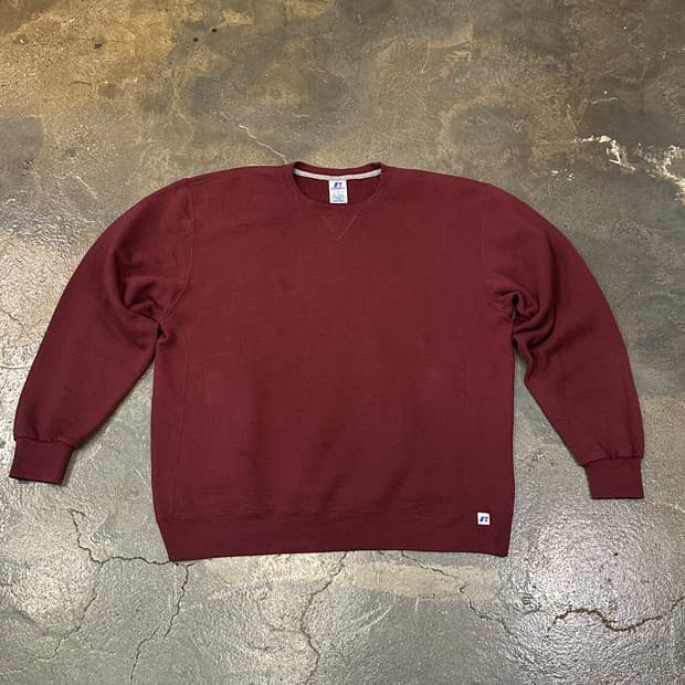 90s Russell 러셀 스웻셔츠 버건디 XL