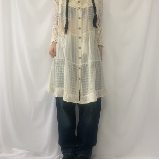 Crochet layered sleeveless onepiece