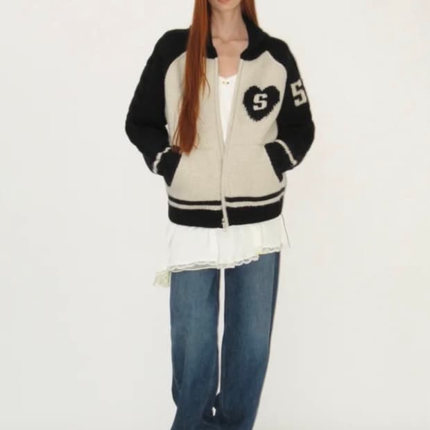 썬번프로젝트 니트집업 가디건