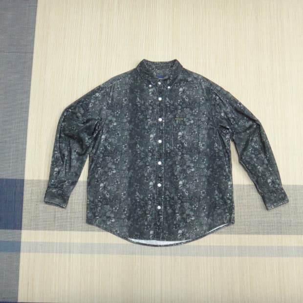 (M) 디스이즈네버댓 남성 Floral Corduroy Shirt