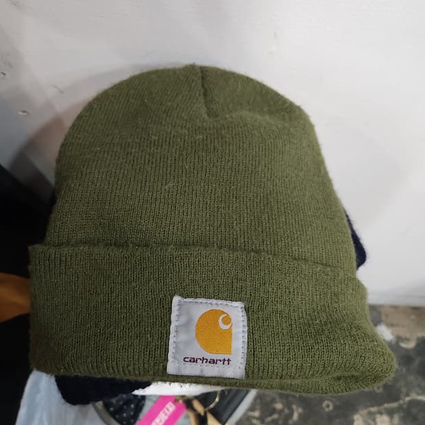 칼하트 카키 아크릴 니트 비니

