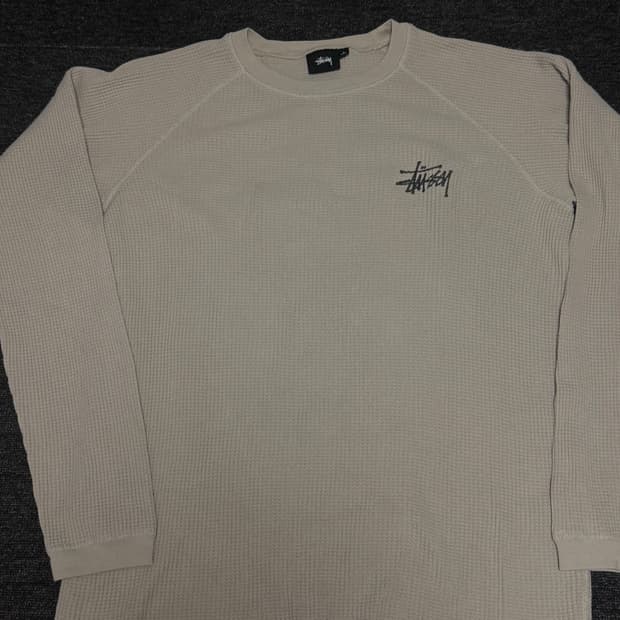 [ L] 스투시 래글런 써멀 롱슬리브 크루 본