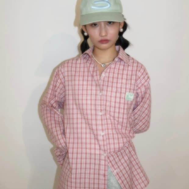 콜로신스 인터라켄 체크 셔츠 Salmon