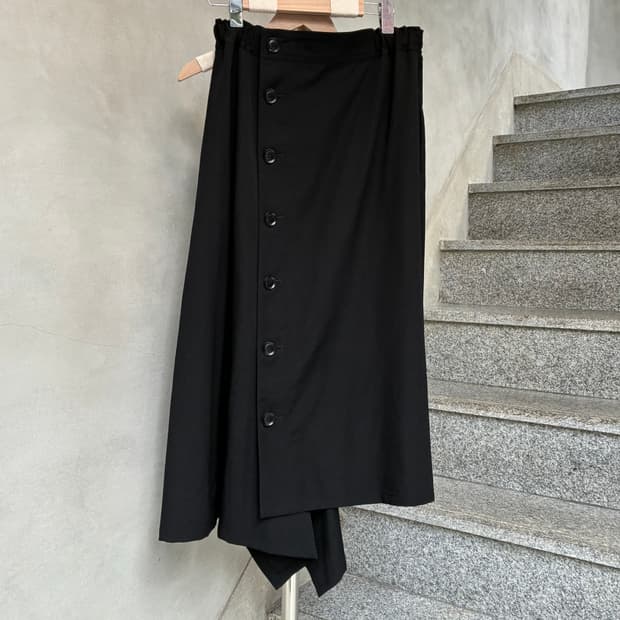 요지 야마모토 와이즈 버튼 스커트