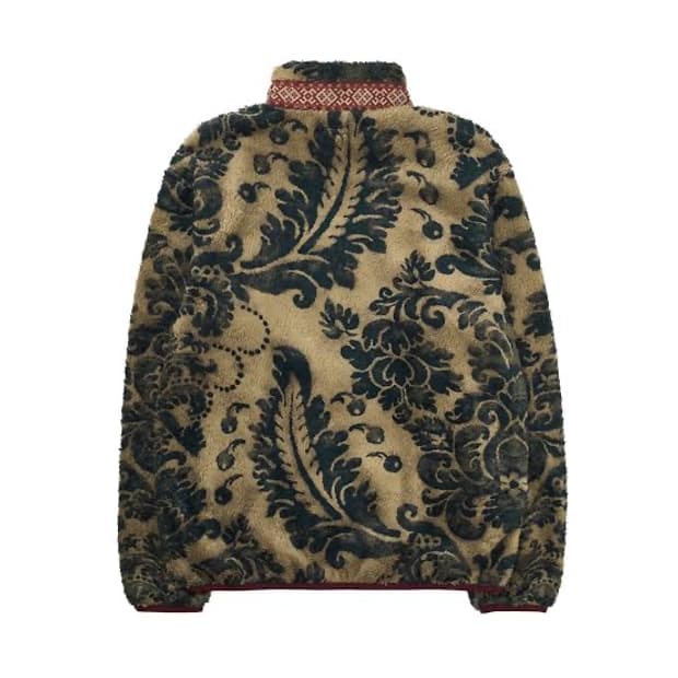 [3][4]캐피탈 다마스크 패턴 플리스 집 블루존 베이지