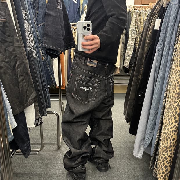 팻 팜 올드스쿨 스트릿 힙합 데님팬츠