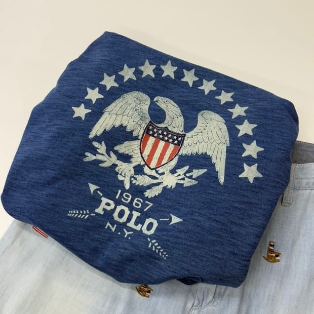 Polo 폴로 랄프로렌 신형 인디고블루 엠브로이드로고 티셔츠