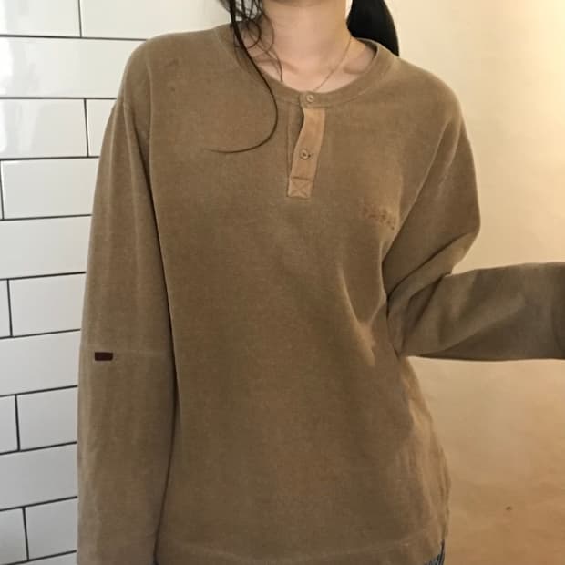 빈티지 헨리넥 코튼 스웨트셔츠