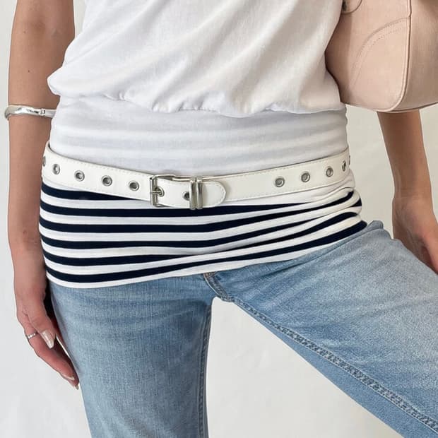 디망쉬 Stripe Belt (navy/white)