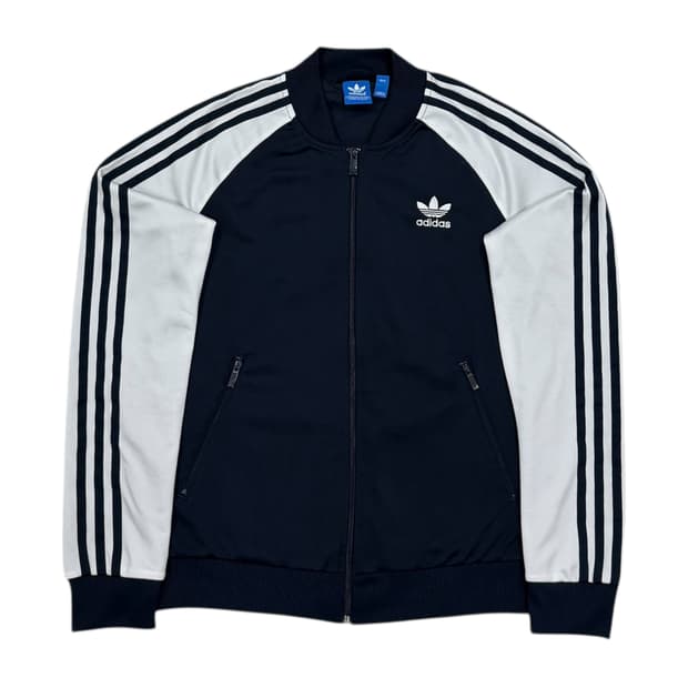 아디다스 빈티지 슈퍼걸 레오파드 트랙탑 홍지윤 져지 자켓 네이비 M