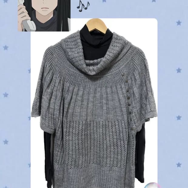 빈티지 모리 목폴라 레이어드 반팔 니트