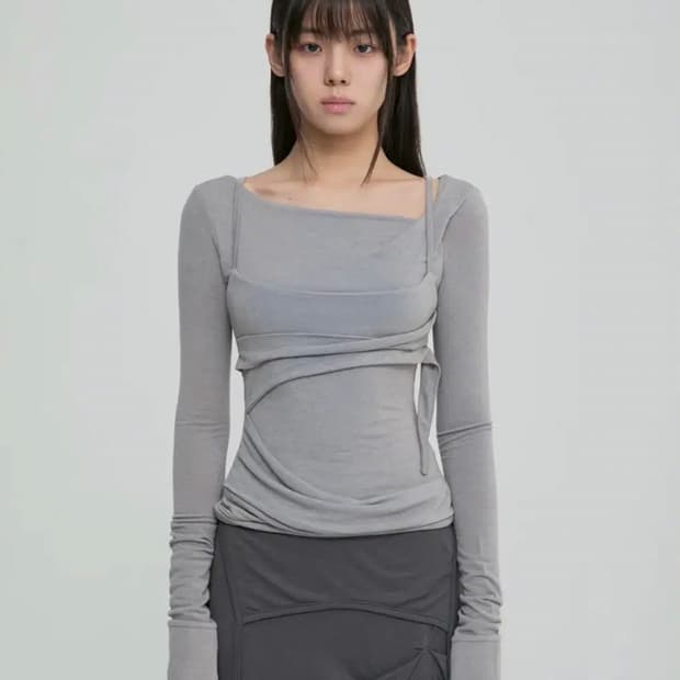 (택O) 플레이업 레이어드 뷔스티에 롱슬리브