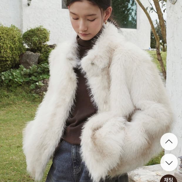 슬로우앤드 밍크 퍼 자켓 크림 베이지