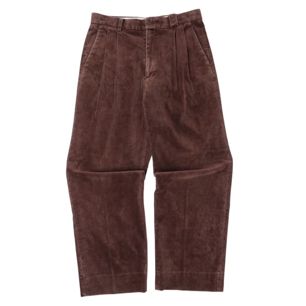 입생로랑 브라운 핀턱 코듀로이 팬츠
