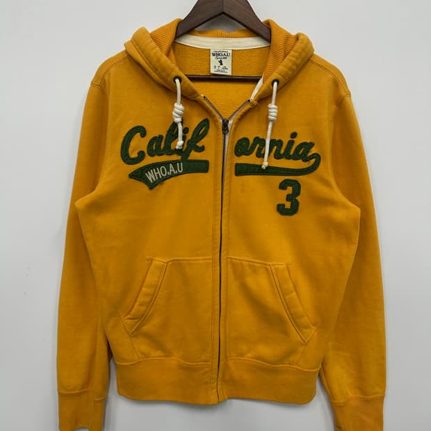 후아유 머스타드 후드집업 