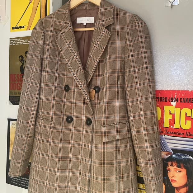 올리브데올리브 체크 블레이저 자켓