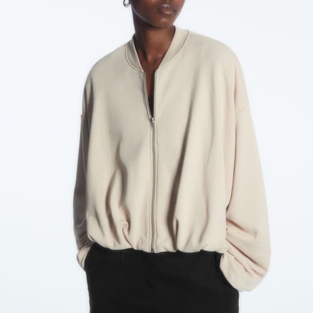 Cos 오버사이즈 저지 보먼 재킷 집업 점퍼 스톤색상 S