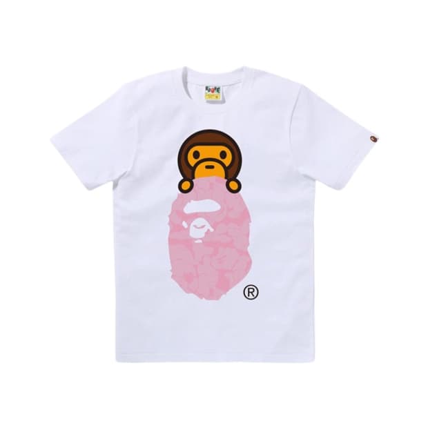 [S] BAPE 베이프 솔리드 카모 마일로 온 에이프 헤드 티셔츠