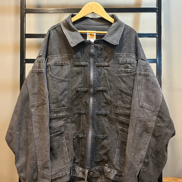 [XL] 칼하트 Carhartt FR 리메이크 데님 워크 자켓 블랙 12