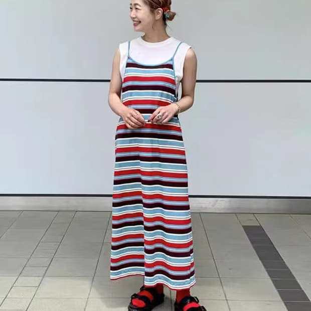 Beams boy 빔즈보이 스트라이프 롱원피스